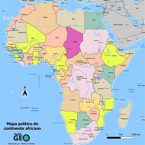 continente africano - paises do continente americano